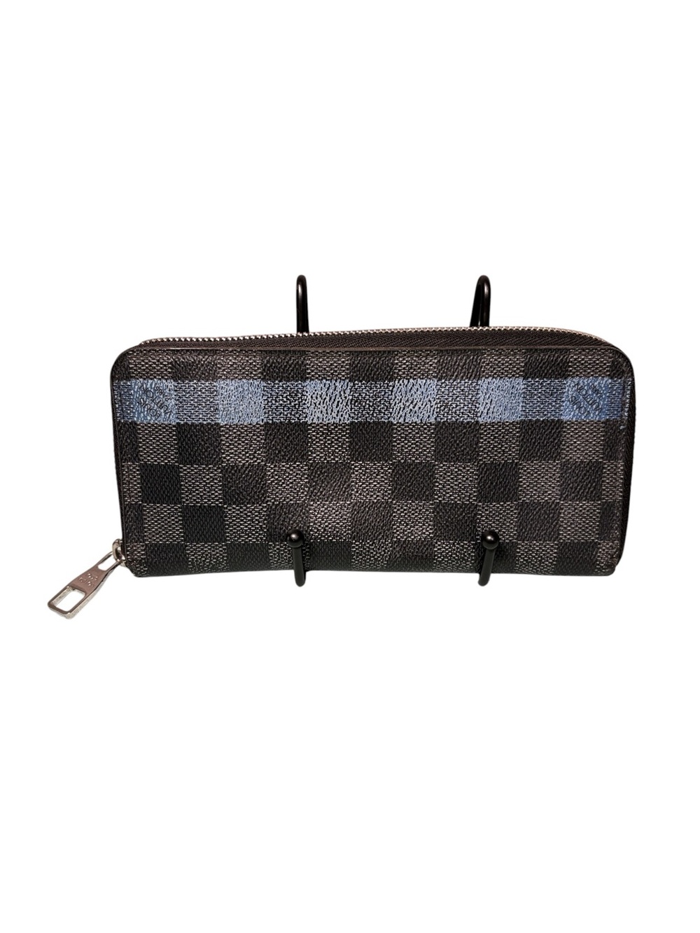 Louis Vuitton Damier Graphite Zip-Around Wallet with Blue Stripe